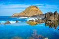 Ocean bathes lava pools Madeira