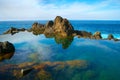 Ocean bathes lava pools Madeira Royalty Free Stock Photo