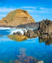 Ocean bathes lava pools Madeira Royalty Free Stock Photo