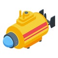 Ocean bathyscaphe icon, isometric style