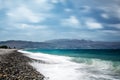 Ocean beach on the Crete long explosure Royalty Free Stock Photo