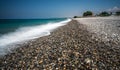Ocean beach on the Crete long explosure Royalty Free Stock Photo
