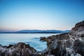 Ocean beach on the Crete long explosure Royalty Free Stock Photo