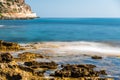 Ocean beach on the Crete long explosure Royalty Free Stock Photo