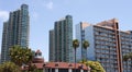 Ocean beach front condominiums and hotels Royalty Free Stock Photo