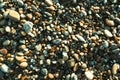 Ocean beach sand with pebbles texture. Nature. Royalty Free Stock Photo