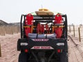 Ocean Beach Surf Rescue vehicle driving on the sand Royalty Free Stock Photo