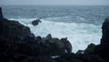 Ocean and black stones of Iceland Royalty Free Stock Photo