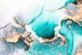 Ocean blue abstract background of marble liquid ink art painting on paper .