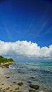 Ocean and blue skies in Cancun Mexico