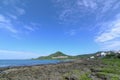 Ocean and Blue sky view on the KenTing National Park, Taiwan Royalty Free Stock Photo