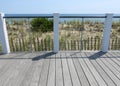 Ocean boardwalk overlooking the beach sand dunes Royalty Free Stock Photo