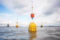 ocean buoys with environmental sensors relaying data