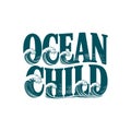 Ocean Child Logo Design With Wave Elements Royalty Free Stock Photo