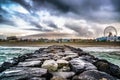 Ocean City Boardwalk from Stone Jetty Royalty Free Stock Photo