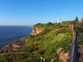 Ocean Cliffs With a White Lighthouse Royalty Free Stock Photo