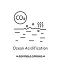 Ocean Co2 pollution icon Water resources acidification simple vector illustration