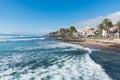 Ocean coast in the tourist resort Playa de las Americas, Tenerife island, Canary Islands, Spain