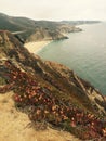 Ocean coastal landscape with water and mountains Royalty Free Stock Photo