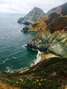 Ocean coastal landscape with water and mountains Royalty Free Stock Photo