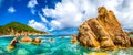 Ocean coastline scenic panoramic view in Costa Paradiso, Sardinia Royalty Free Stock Photo