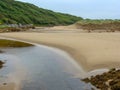 Ocean coastline, water retreating