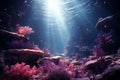 Ocean coral reefs underwater. Generative AI