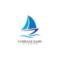 Ocean cruise liner ship silhouette simple linear logo. Royalty Free Stock Photo