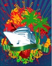 Ocean Cruise Liner Splash And Banner