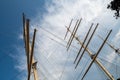 ocean details of the rigging and sail from an old sailing ship antigue Royalty Free Stock Photo