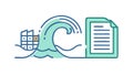 Ocean Document Icon: Marine Data & Aquatic Research, vector design Generative AI Royalty Free Stock Photo