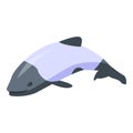 Ocean dolphin icon, isometric style