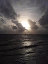 ocean dominicana water dawn boat clouds 