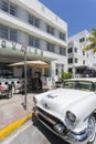 Classic American car and Art Deco architecture, Miami Beach, Miami, Florida
