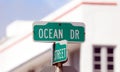 Ocean drive and south beach sign street in Miami South beach Florida