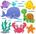 Ocean fauna thematic collection 1 Royalty Free Stock Photo