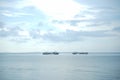 Ocean ferrys with beautiful cloudy sky Royalty Free Stock Photo