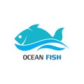 Ocean Fish logo template. Creative vector symbol of fishing club