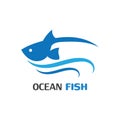 Ocean Fish logo template. Creative vector symbol of fishing club