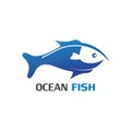 Ocean Fish logo template. Creative vector symbol of fishing club