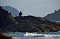 Ocean Fishing From Rock Royalty Free Stock Photo