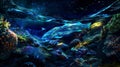 The ocean floor comes to life in a stunning display of bioluminescence as glowing creatures and plants create an