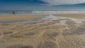 The ocean floor was exposed at low tide. Royalty Free Stock Photo