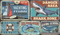 Ocean flyers vintage colorful set