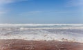 Ocean foamy waves, surf line in Morocco. Travel photography