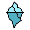 Ocean glacier icon vector flat