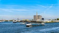 Ocean going vessels in the busy harbor of Rotterdam