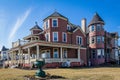 Ocean Grove, NJ, USA - February 16, 2019: Historic Victorian Homes in Ocean Grove on a sunny winter day Royalty Free Stock Photo