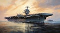 Ocean Guardian: Dynamic Painting of an American Aircraft Carrier