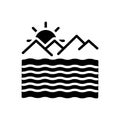Black solid icon for Ocean, briny and sea Royalty Free Stock Photo